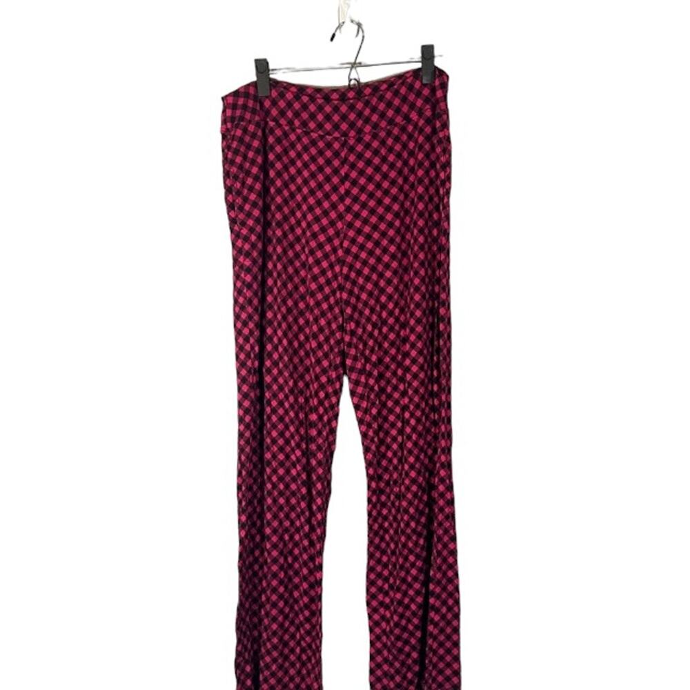 Soma Pink & Black Gingham Plaid Loungewear PJ Bottom Pants Women Sz L